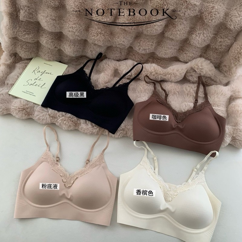 8824粉底液提拉条内衣女纯欲奶油蕾丝无痕小胸饱满大胸挺拔文胸罩|undefined