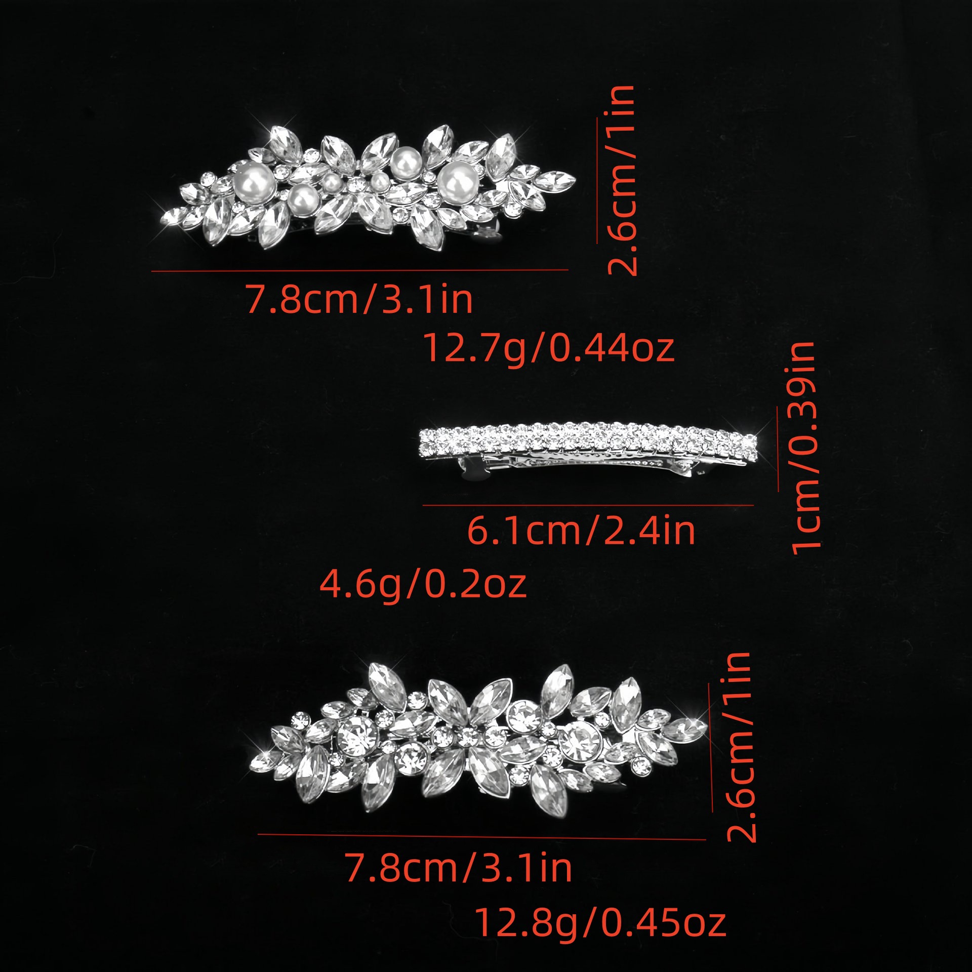 Europa y los Estados Unidos suministraron abrazaderas de cabello de cristal de diamante de ojo de caballo, abrazaderas de cabello de cabeza detrás, toques de cabello de perlas, conjunto de clip de resorte.