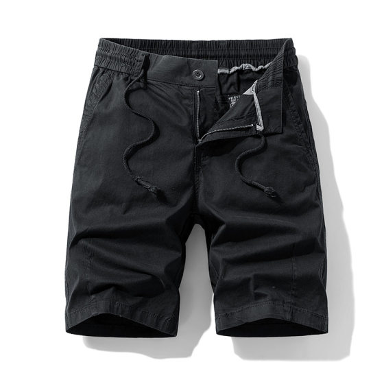 Summer Teenager Men's Shorts Quality Workwear Washed Pure Cotton Mid-Pants Foreign Trade Simple Loosen Waist Men's Pants