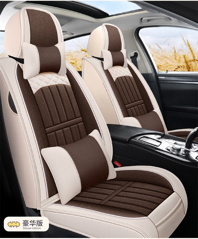 22 new all-inclusive linen four-season cushion car seat cushion cushion seat cover manufacturer one-piece delivery Amazon