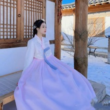 延吉公主服装韩服延边朝鲜族旅拍打卡民族风舞蹈大合唱服