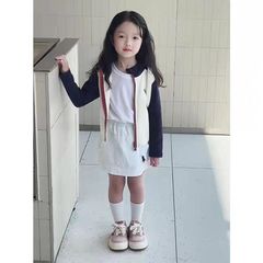 奶油女童外套春秋季儿童卫衣外套2025新款宝宝时髦连帽上衣童装潮