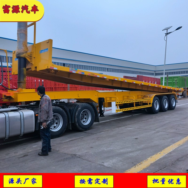 Производственная настройка 13m трехосный контейнерный самосвальный полуприцеп с задней разгрузкой