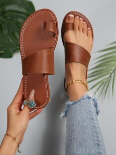 N 63218 Loop Toe Flat Slide Sandals ��ֺƽ����Ь �W���羳��