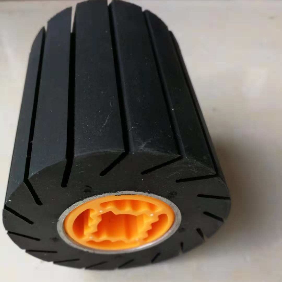 厂家直供橡胶接触轮小砂筒砂带轮拉丝机砂轮铝芯抛光轮橡胶开槽轮