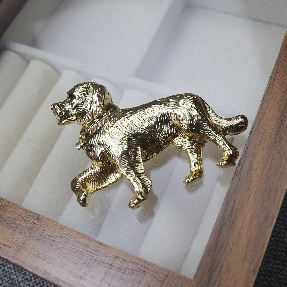 Europeos y americanos diseñadores de nicho vintage perros broches vintage animales amor perros accesorios de marca de ropa image 3