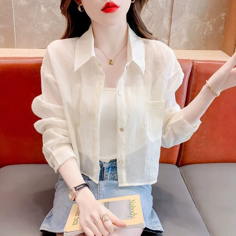 Lightweight Sun Protection Clothing for Petite Women, Summer 2026 New Versatile Short Shirt with Long Sleeves and Cardigan Lightweight Sun Protection Clothing for Petite Women, Summer 2026 New Versatile Short Shirt with Long Sleeves and Cardigan