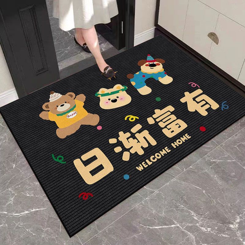 卡通风入户门地垫家用大门口水晶绒地垫耐脏易打理脚垫子一件代发|undefined