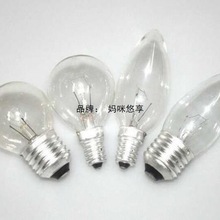 钨丝小灯泡E27/E14小螺口尖泡25W40普通球形触摸感应调光暖黄光1