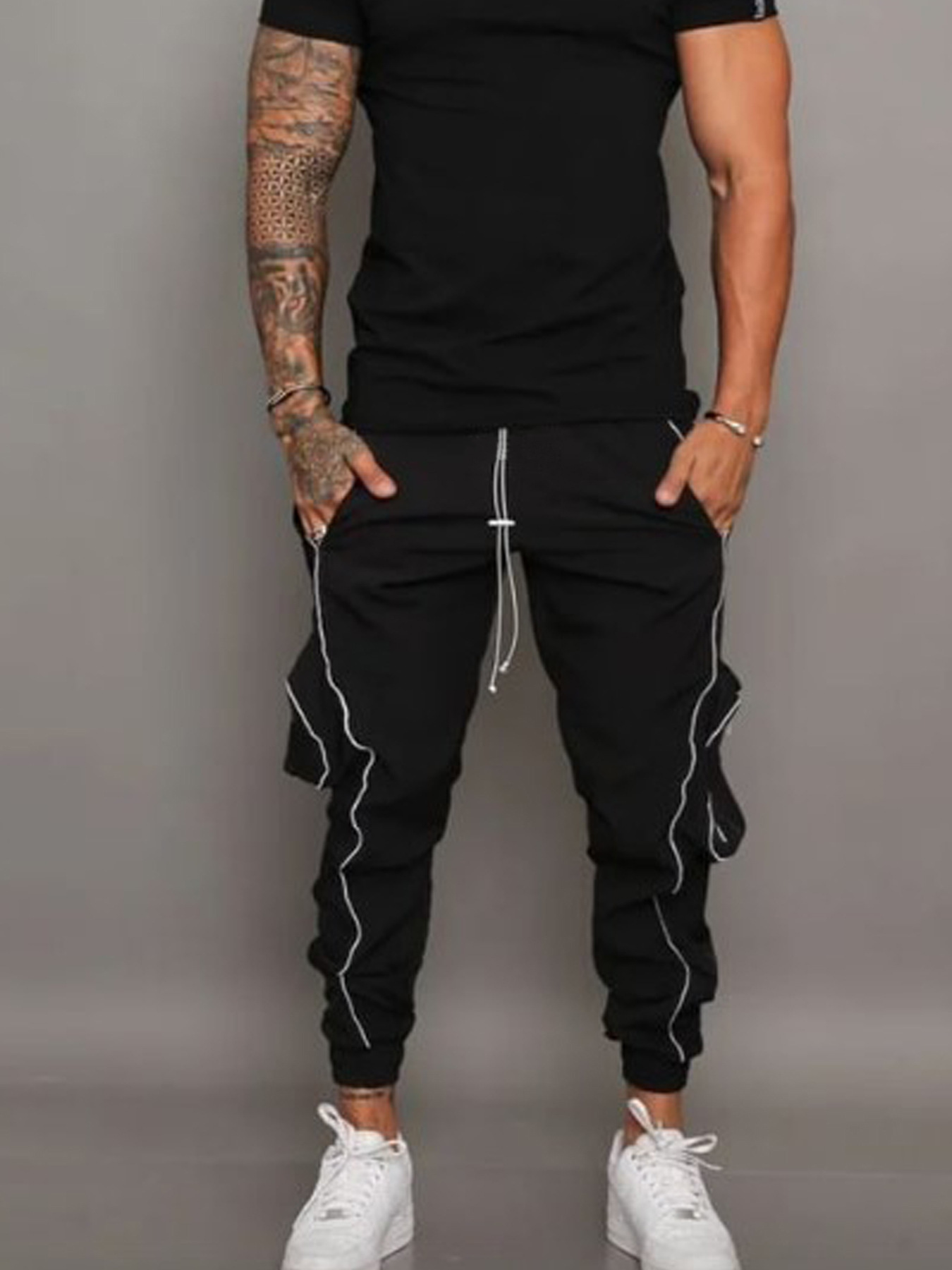 Herren Freizeithose Mit Reflektoren Für Einen Modernen Look_voghion.com