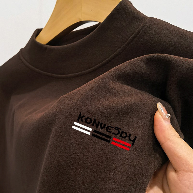 Wholesale Simple Slim Fit German Velvet Long-Sleeved T-Shirt Cold-Proof and Warm Half Turtleneck Intimates Men's Autumn Clothing Bottoming Shirt Top Wholesale Simple Slim Fit German Velvet Long-Sleeved T-Shirt Cold-Proof and Warm Half Turtleneck Intimates Men's Autumn Clothing Bottoming Shirt Top