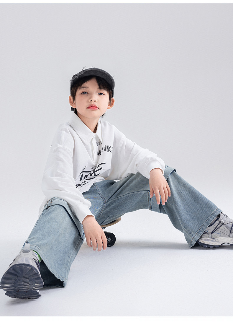 Kinder Jeans Cargohose Aus Denim Für Mädchen Bequeme Passform_voghion.com