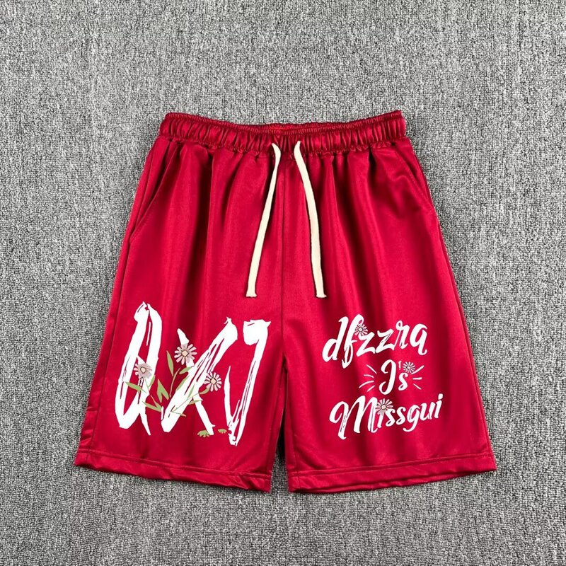 Foreign Trade Summer Heavy Street Letter Printing Straight Design Men's Shorts Breathable Loose Fitness Wide Leg Pants