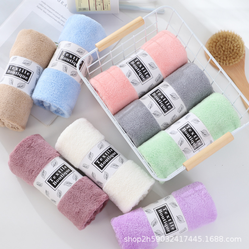 High-Density Coral Velvet Towel Thickeneded Strong Water Absorption Manufacturer Wholesale 35*75 Daily Necessities Super Face Towel Face Towel