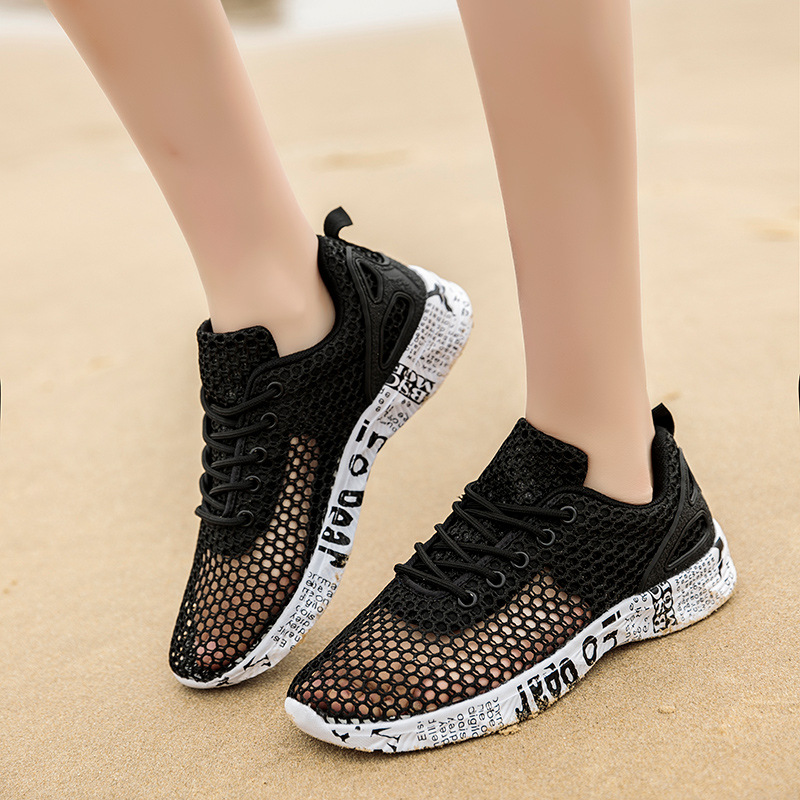 2023 primavera y verano transfronterizos nuevos zapatos de deporte casuales de tamaño grande hueco transpirable pareja zapatos de playa suaves antideslizantes image 4