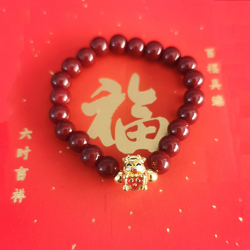 干支中国風の女性のブレスレットインジュエリー富を引き寄せる新しい甘い中国風のドラゴン新製品蒸し餃子年干支|undefined
