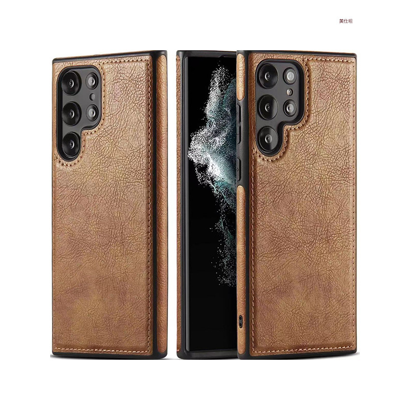Suitable for Samsung S25Ultra Mobile Phone Case New Car Line S23U All-Inclusive Anti-Fall Internet Celebrity 24U Business 22U Leather Case