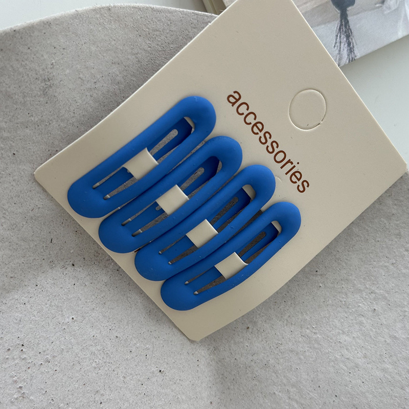 Cremefarbene Ovale Haarspangen Set 4 Tlg Matte Pony Haarclips_voghion.com