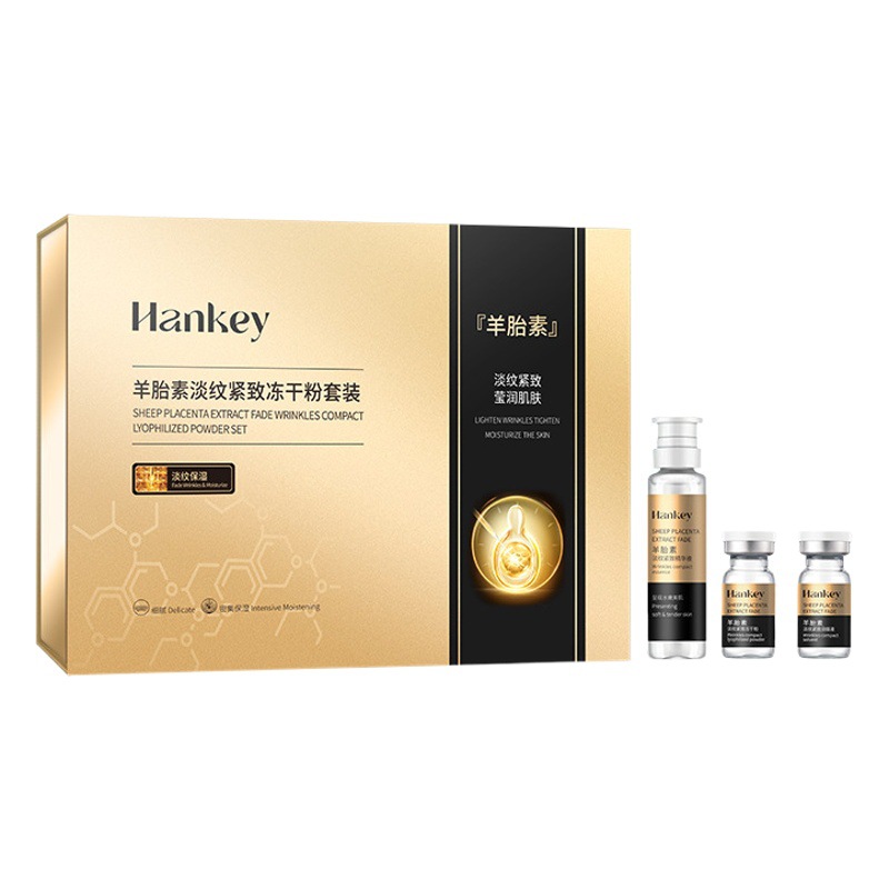 Hanji sheep placenta light lines firming freeze-dried powder suit deep moisturizing freeze-dried powder set box skin care products wholesale