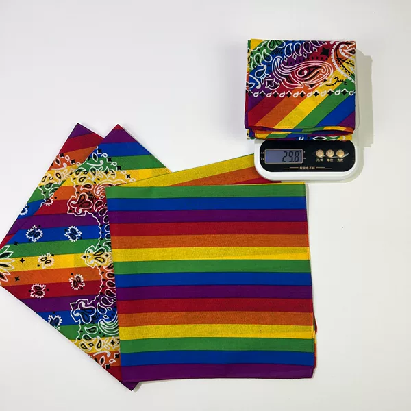 Cross-Border European and American Rainbow Multi-Color Square Scarf for Outdoor Sports, Cycling, Hip-Hop, Street Dance, Decorative Polyester Headscarf Wholesale