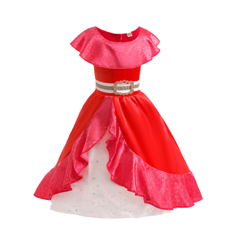 Princesa Elena vestido de niña Elena vestido rojo con volantes traje de la etapa