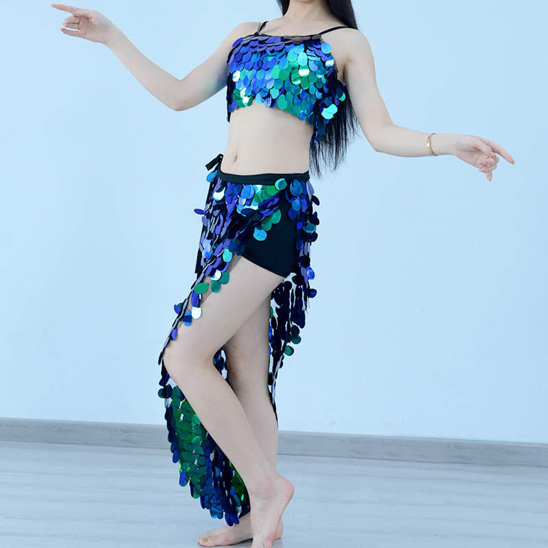 Egg slice mermaid hip towel bra set belly dance set belly dance performance costume set