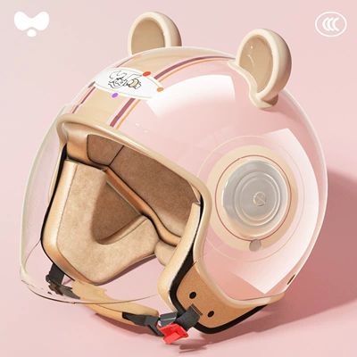 Helmet for Electric Scooters, Women's: Motosiklet kaskı (dəbilqə) - 3c-adult-powder-hd-long-mirror-class-a-new-national-standard-one-size-fits-all