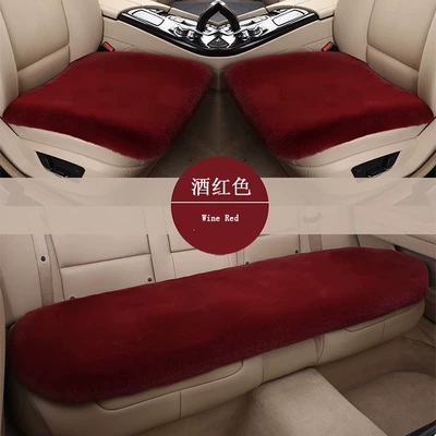 Wool pad, Winter Anti-Slip Universal Car Seat Cushion - single-square-mat-burgundy-thick-and-warm