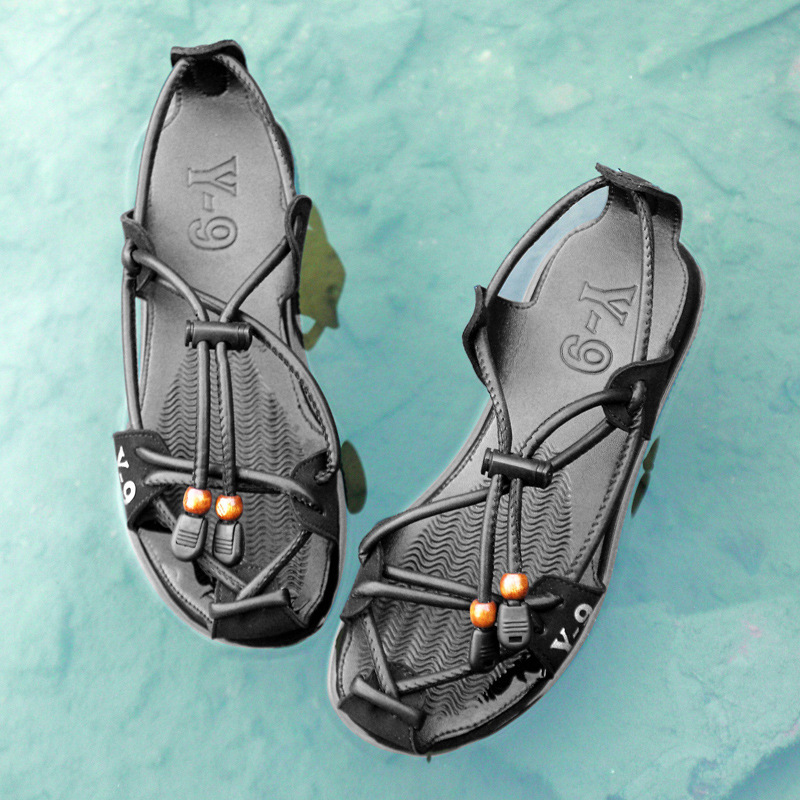 2022 년 여름 스트랩 착용 방지 플랫폼 오픈 토 캐주얼 야외 남성 비치 신발 상사 긴 3 월 샌들 남성 신발