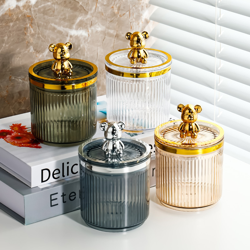 棉签收纳盒家用客厅桌面梳妆台透明亚克力塑料便携带盖简防尘密封