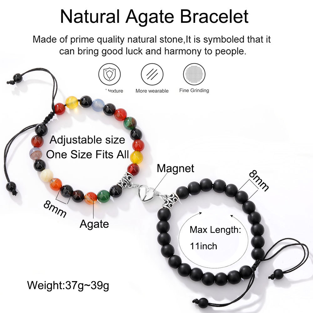 Fashion Round Stainless Steel Alloy Natural Stone Beaded Bracelets display picture 6