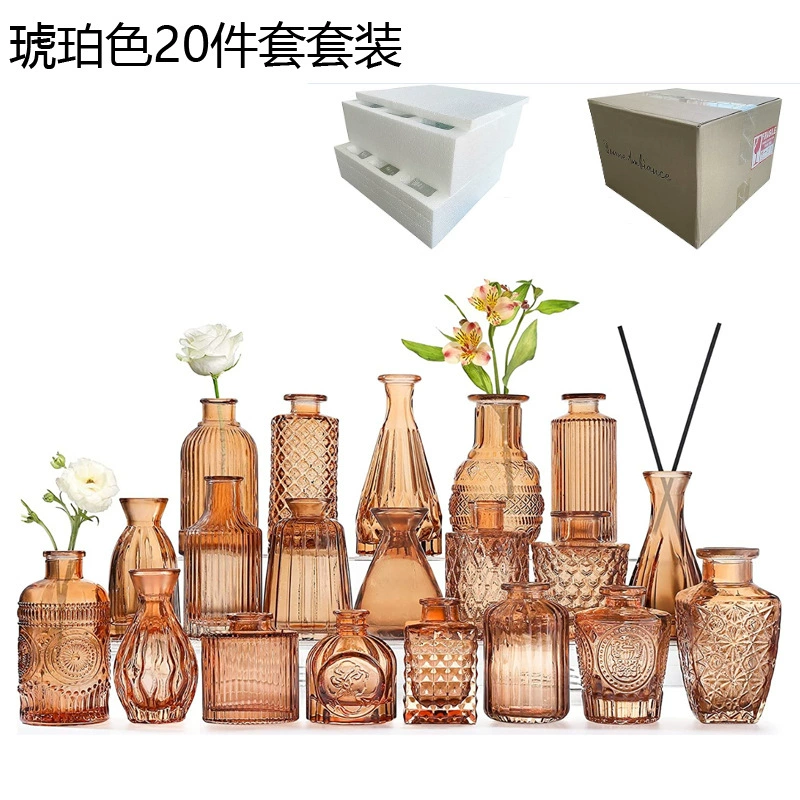 Внешняя торговля Творческий Цвет Амазонка костюм прозрачное тисненое стекло 20 маленькая Ваза Цветочная бутылка рождественские украшения