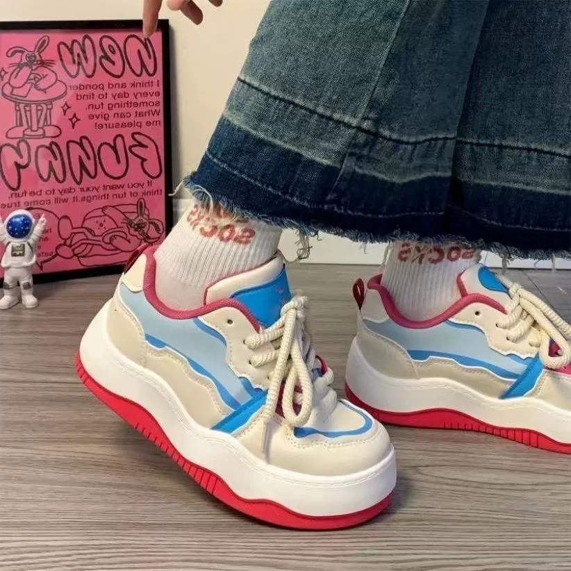 Genuine trend spring universal low white shoes platform, American style, trend of season
