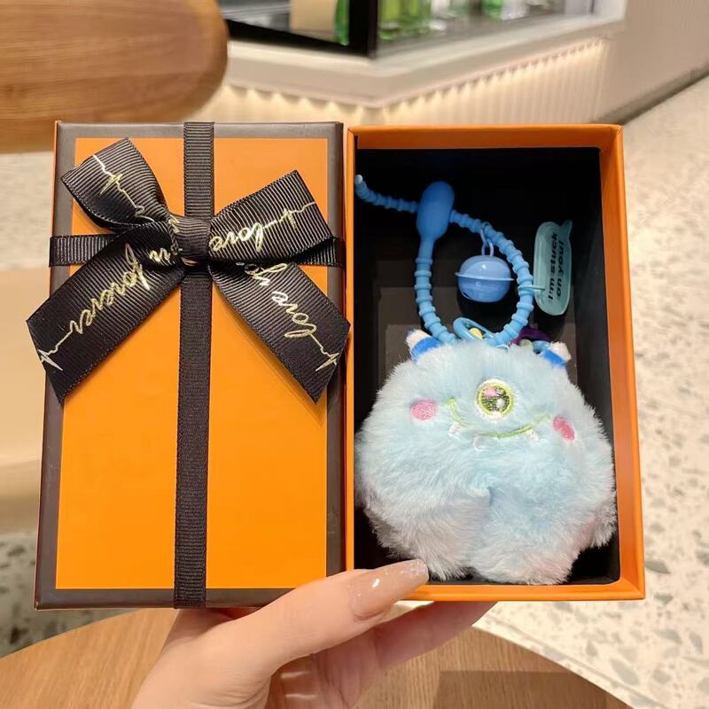 Cute Monster Keychain Plush Doll School Bag Pendant Bag Small Pendant Cartoon DIY Mobile Phone Chain Gift