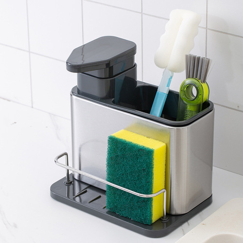 Kitchen dishwashing storage rack kitchen supplies combination multi-functional sink dishwashing liquid soap dispenser hand sanitizer bottle