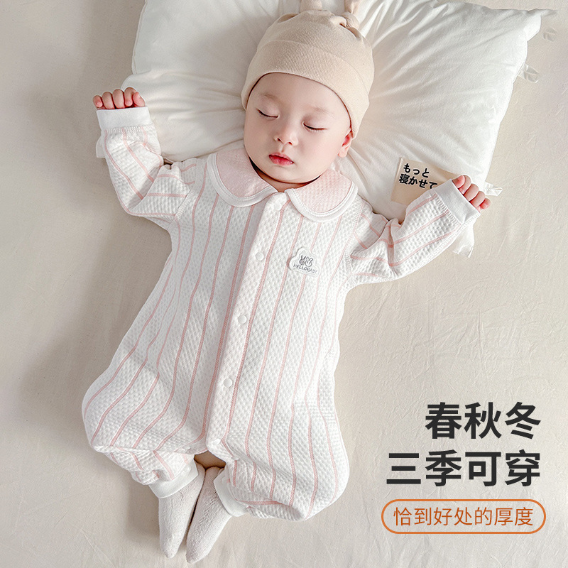 Bebé mono primavera y otoño puro algodón acolchado bebé niña ropa de primavera ropa recién nacido mameluco bebé primavera mameluco
