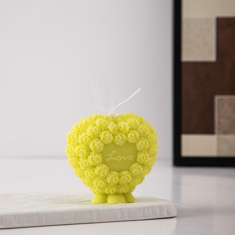 ins día de San Valentín rosa amor vela de banana DIY rosa vela hecha a mano adornos creativos para el hogar