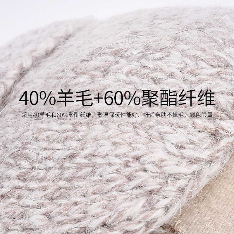 Guantes de lana de punto de medio dedo Flip hombres y mujeres de invierno de lana Coreana de lana forrada de cuero grueso de montar caliente DZ07