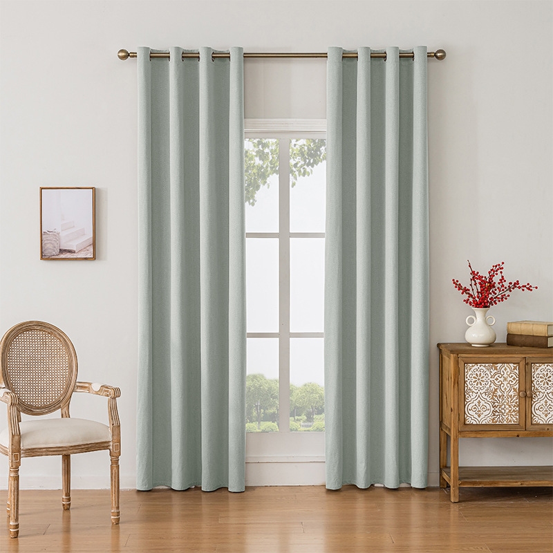 Suministro transfronterizo exclusivo para el comercio exterior de Amazon, cortinas opacas de lino sintético para dormitorio y sala de estar, cortinas al por mayor de Shaoxing.
