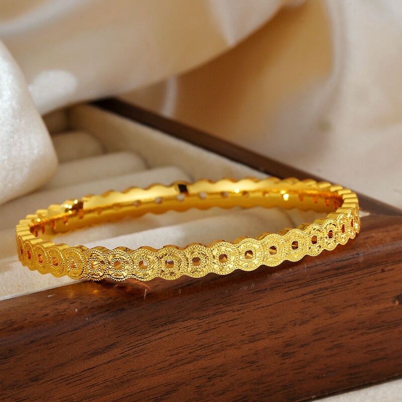 Cnc Flashing Ice-Cracked Copper Coin Bracelet for Women, Light Luxury Versatile Wealth-Bringing Five Emperors Coin Bracelet, New Chinese Style Gift for Girlfriend