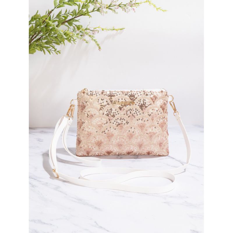 Nicho de estilo nacional de verano 2025 nueva cadena de moda alta sensación de moda sequinilla portátil bolsas de tramo oblicuas