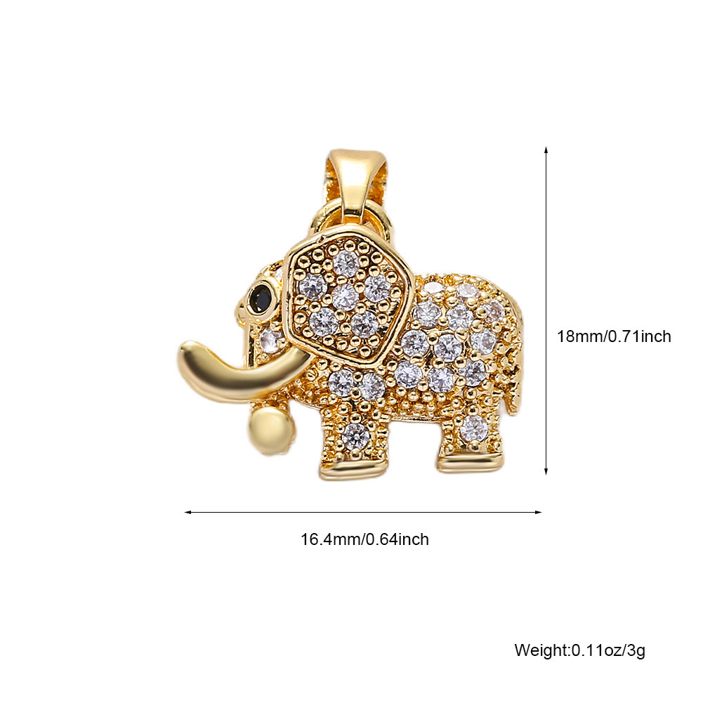 3g Weight Pendant Jewelry Making Type DIY Jewelry Accessories Classification 1 Piece Quantity Copper Material Elephant Pattern All Seasons Season Enamel, Plating Design Classic Style Style 1 Piece Copper Elephant Pendant DIY Jewelry Accessories 14