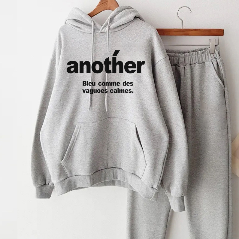Women's Pant Sets Casual Hooded Sweatshirt And Trousers Two Piece_voghion.com