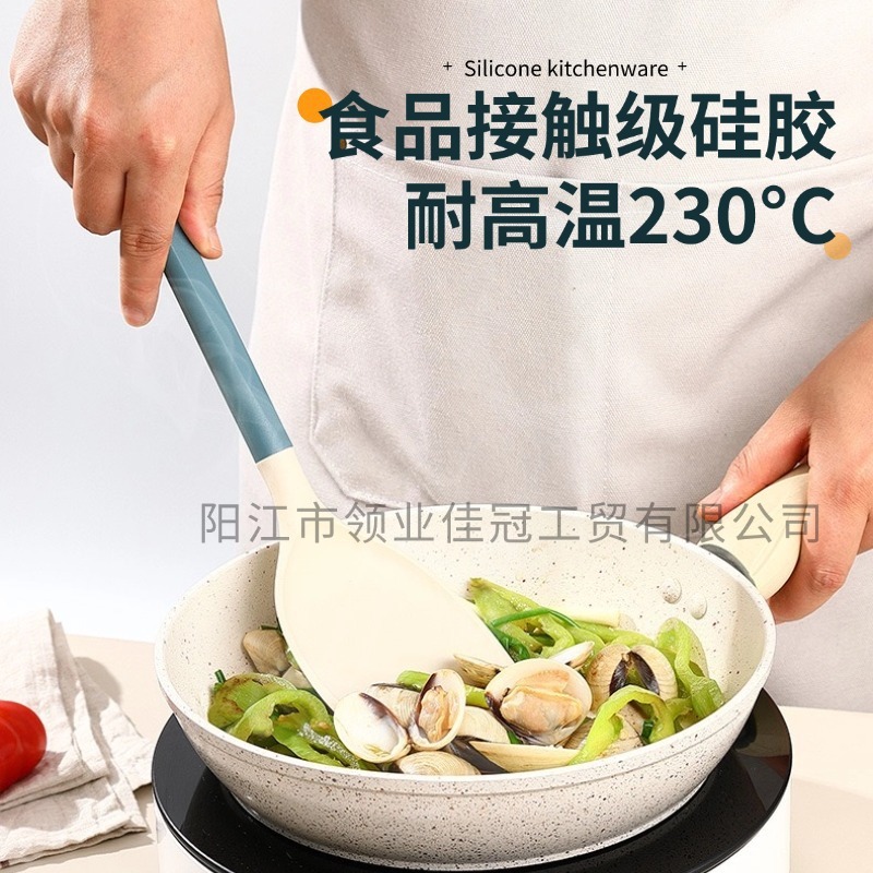 新款硅胶厨具6件套 跨境尼龙手柄硅胶锅铲汤勺烹饪套装耐高温厂家|undefined