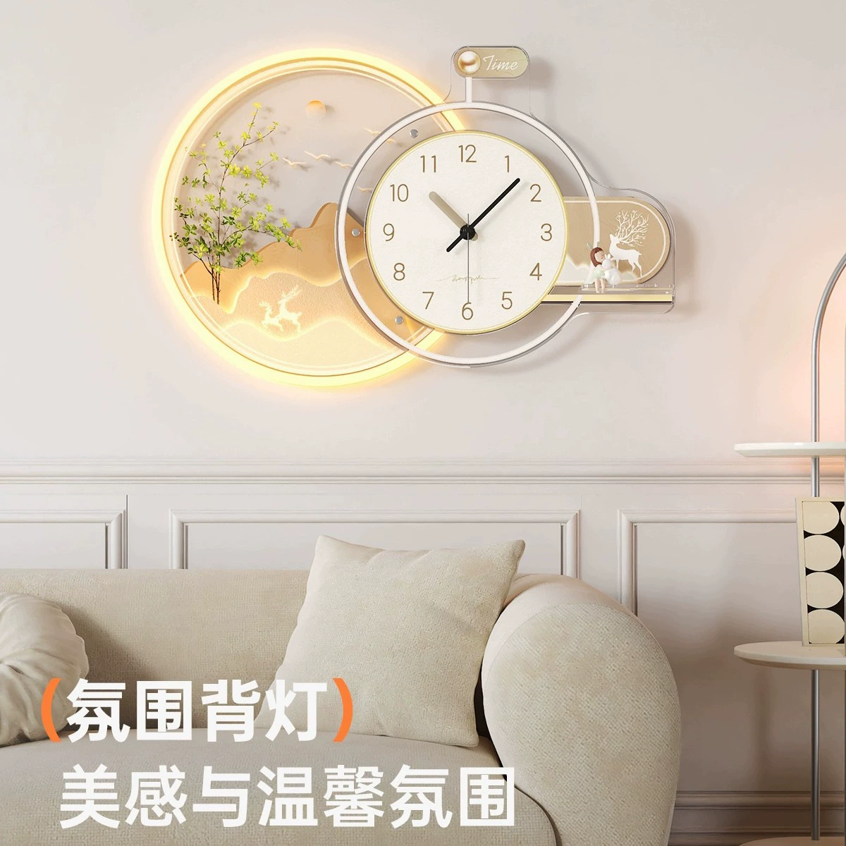 Трансграничные горячие продажи, высококачественные часы, настенные часы для гостиной, дома, новые простые кремовые настенные часы, модные заводские оптовые настенные часы