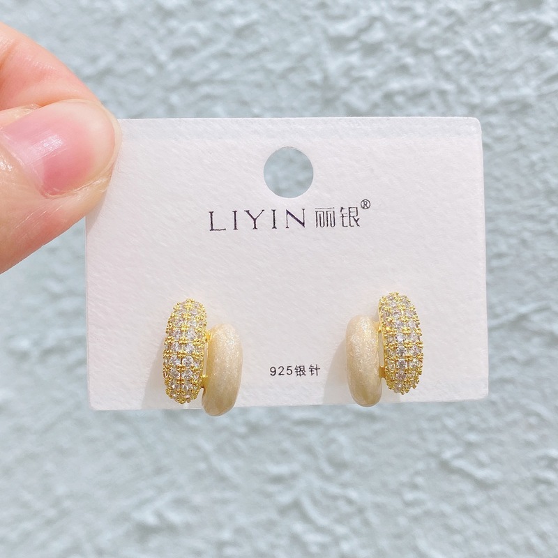 Liyin/Libeliying ドーパミンドロップ釉薬ペイントイヤリングニッチ春夏甘くて絶妙な s925 シルバー針イヤリング|undefined