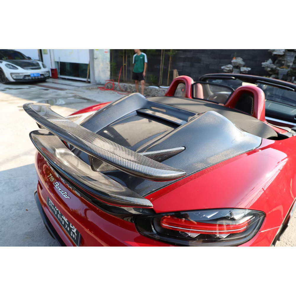 Suitable for Porsche 718 982 Cayman Boxster Modification to Gt4 Wide-Body Kit, Front Bumper, Rear Wing, Hood, and Fenders