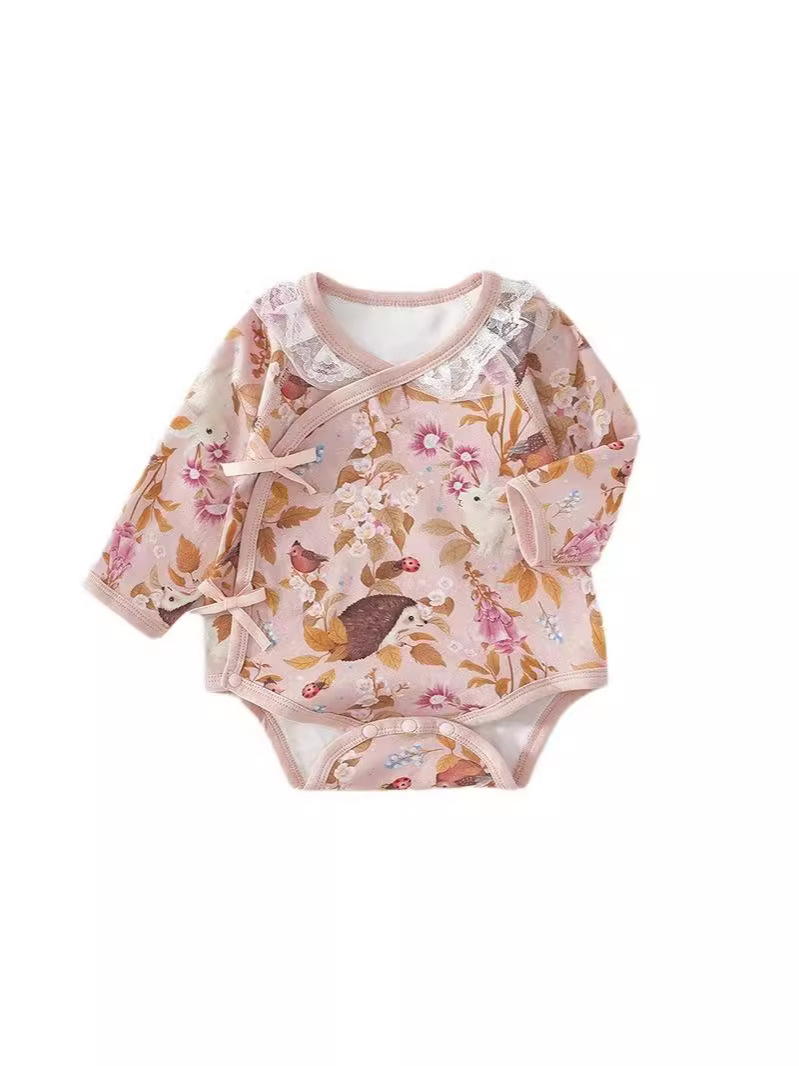 Baby girl bolsa de caída de otoño tipo A algodón puro baby chaqueta de recién nacido ropa de escalada para bebés de manga larga bolsa de caída