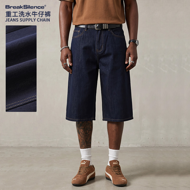 Cross-border American retro denim cropped pants for summer, Cityboy Japanese street style casual loose wide-leg straight pants Cross-border American retro denim cropped pants for summer, Cityboy Japanese street style casual loose wide-leg straight pants
