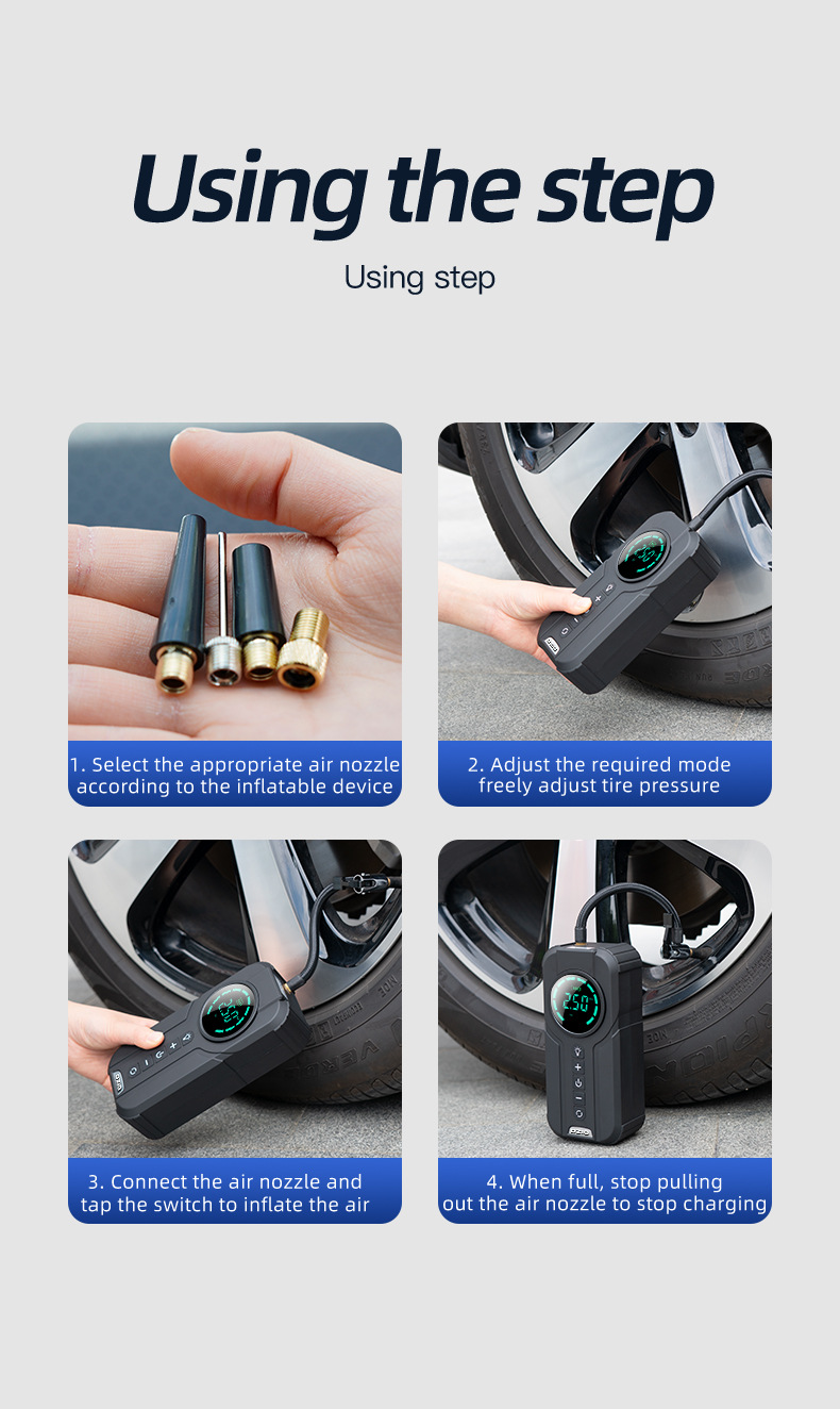 【Yx1819】Cross-Border Car Air Pump, Wireless and Portable, for Passenger Cars, Electric Vehicles, Tire Inflator 12V